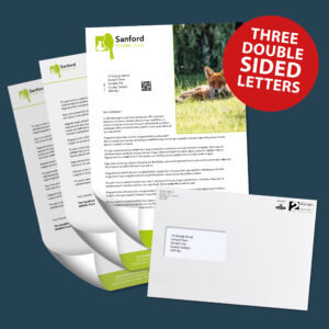 A4 Letters x 3 sheets 100gsm Double sided colour Personalised (Including 2nd class postage) into C5 envelope