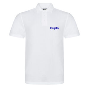 Duplo PRO RTX Pro Polo White with Blue Logo