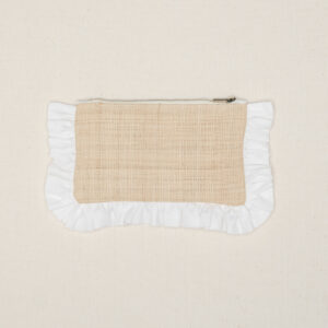 The Raffia Mini Ruffled Pouch