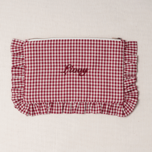 The Burgundy Gingham Regular Pouch
