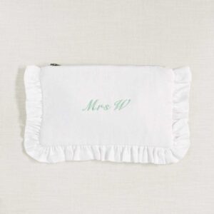 The White linen Regular Pouch